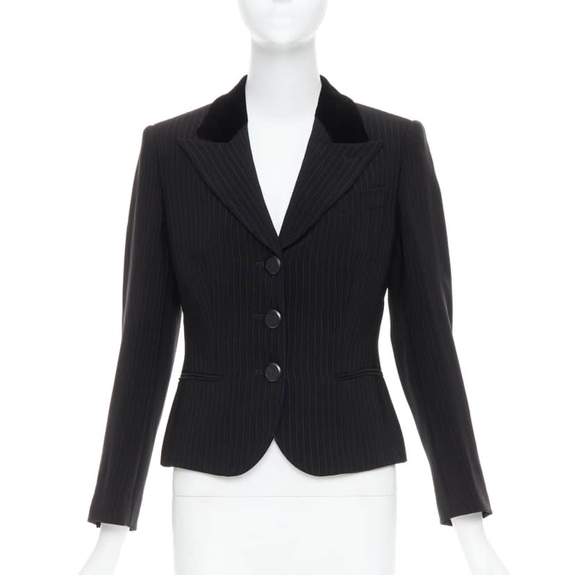 Giorgio Armani Peak Lapel Blazer Black Very good condition - Front View