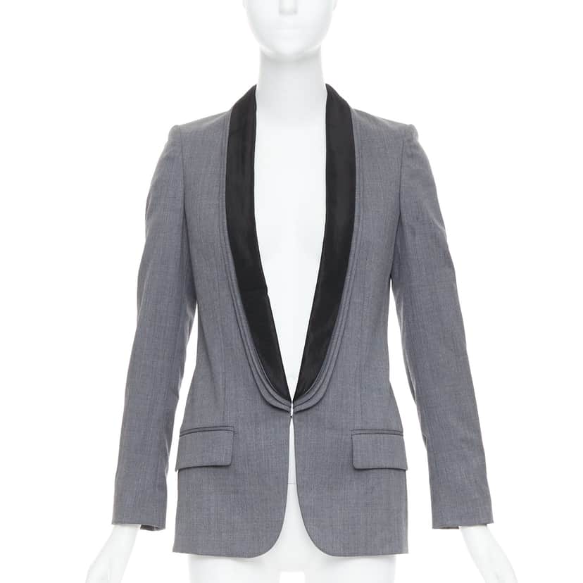 Stella Mccartney Linen Light Blazer Grey Wool Very good condition - Front View