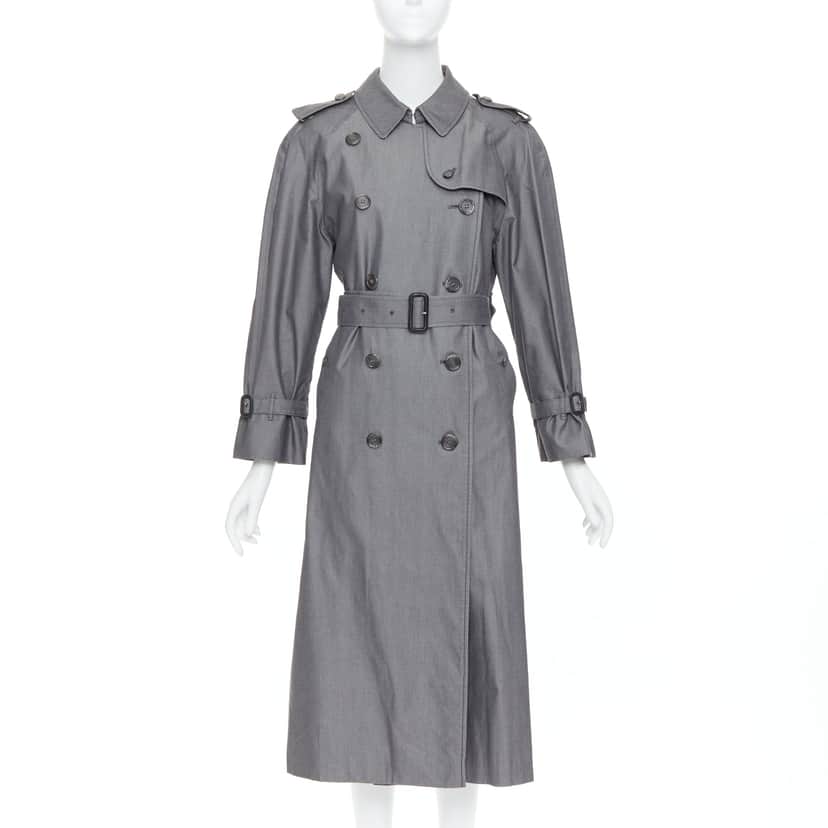 Burberry Grey Cotton Trench Coat Grey Cotton Very good condition - Front View