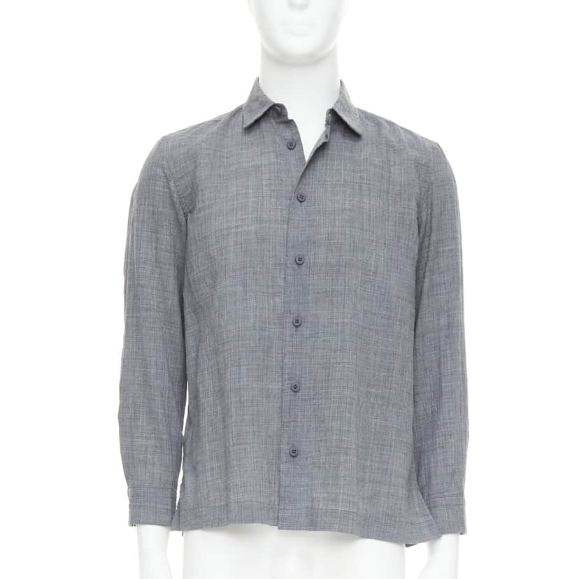Issey Miyake Crinkled Shirt Top Grey Polyester Very good condition - Front View