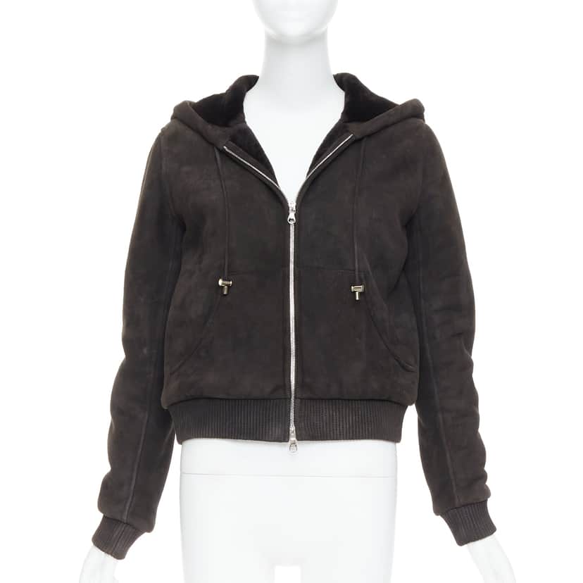 Loewe Brown Shearling Suede Jacket Brown Leather Good condition - Front View