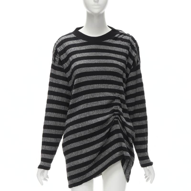Issey Miyake Stripe Draped Sweater Grey Polyester Never worn - Front View