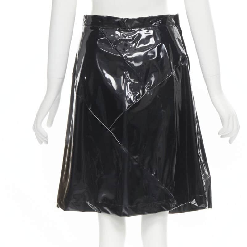 Comme Des Garcons Vinyl A-line Skirt Black Polyester Very good condition - Front View