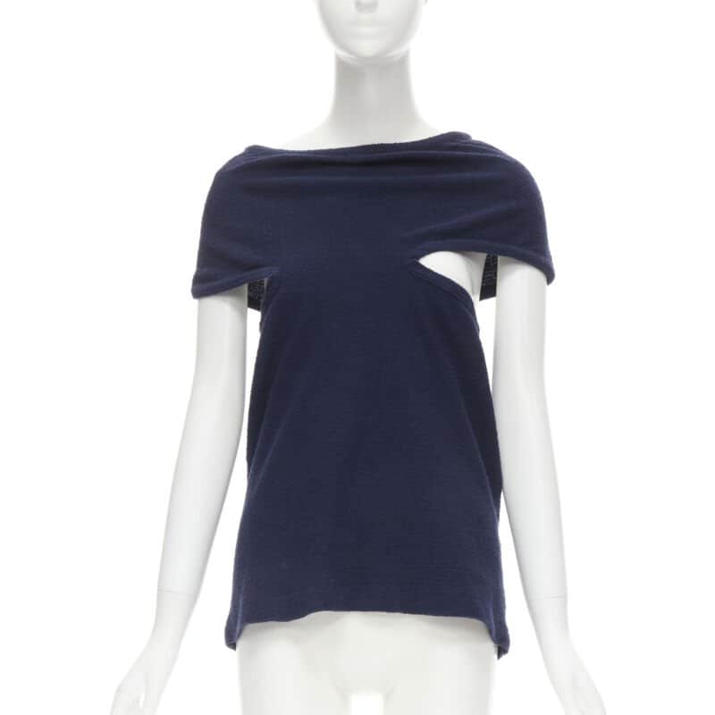 Comme Des Garcons Angular Zip Top Blue Cotton Very good condition - Front View