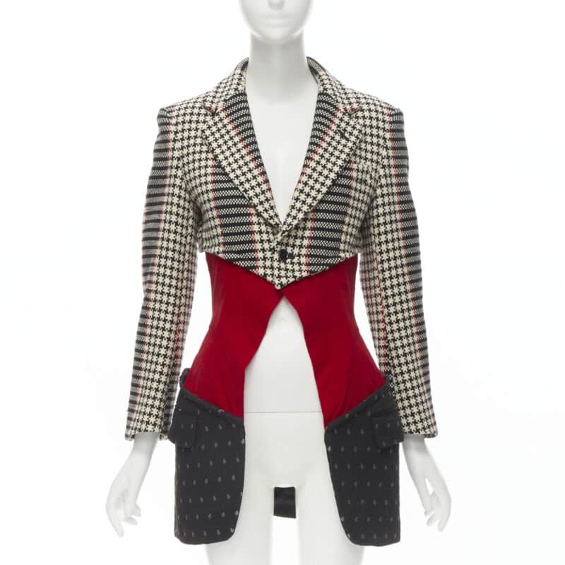 Comme Des Garcons Tweed Velvet Blazer Coat MultiColor Tweed Never worn - Front View