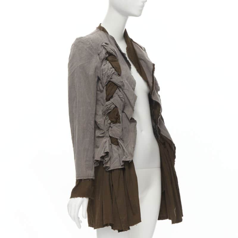 Comme Des Garcons Grey Twist Braid Jacket Grey Cotton Never worn - Front View