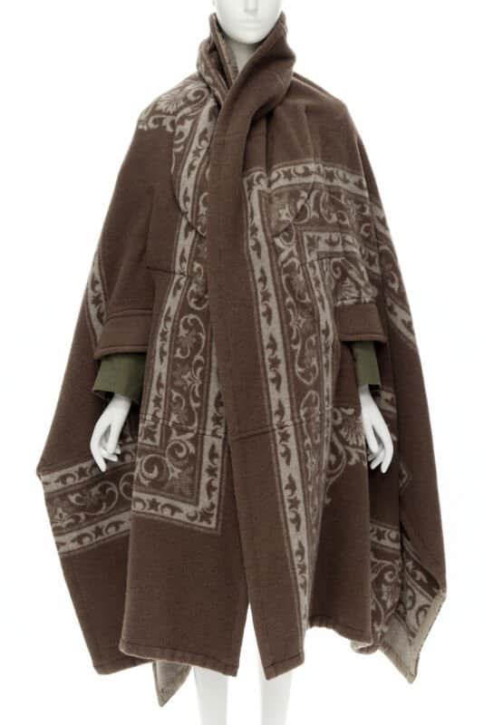 Comme Des Garcons Brown Wool Cocoon Coat Brown Wool Never worn - Front View
