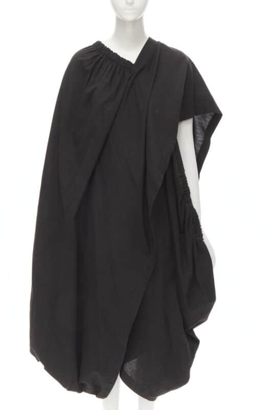 Comme Des Garcons Draped Cocoon Dress Black Cotton Never worn - Front View