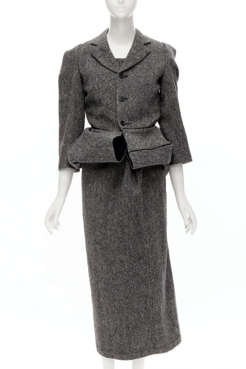 Junya Watanabe Convertible Blazer Dress Grey Wool Never worn - Front View