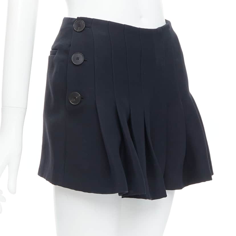 Dior Nautical Pleat Skirt Black Wool Very good condition - Front View