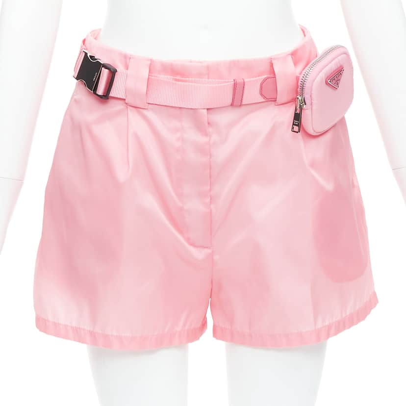 Prada Logo Pouch Shorts Pink Very good condition - Front View
