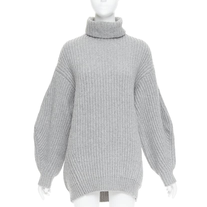 Acne Studios Chunky Turtleneck Sweater Grey Wool Very good condition - Front View