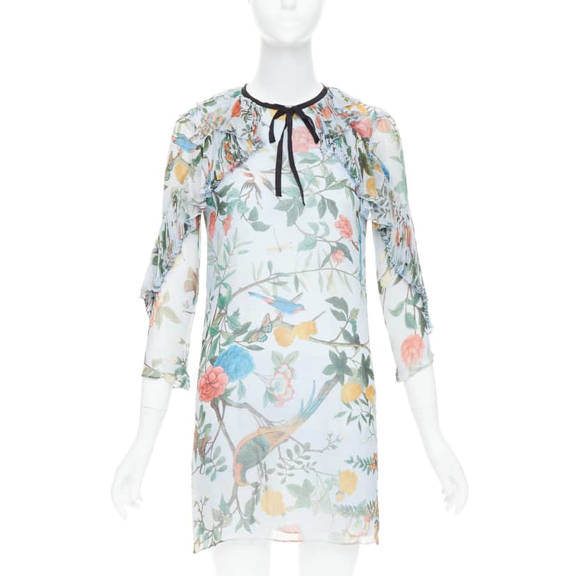 Gucci Tian Print Blue Silk Fair condition - Front View