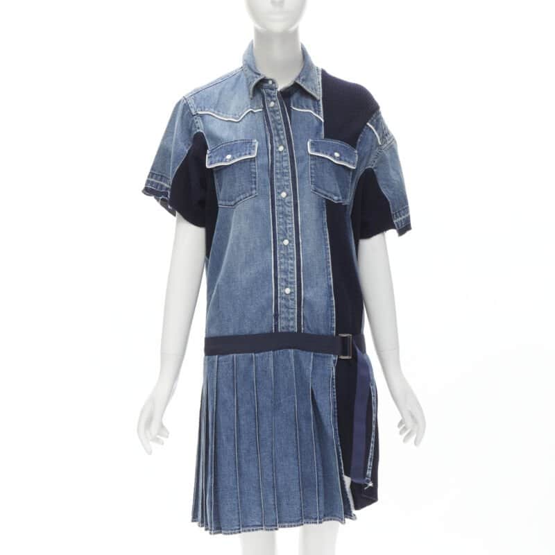 Sacai Denim Skirt Dress Blue Never worn - Front View