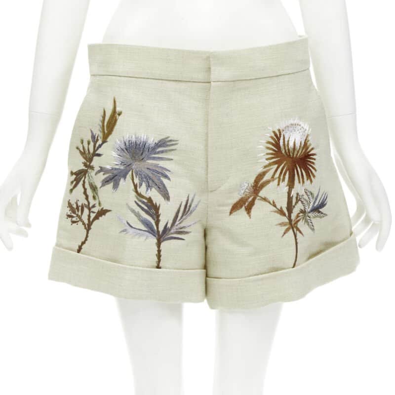 Christian Dior Dandelion Cuffed Shorts Beige Cotton Never worn - Front View