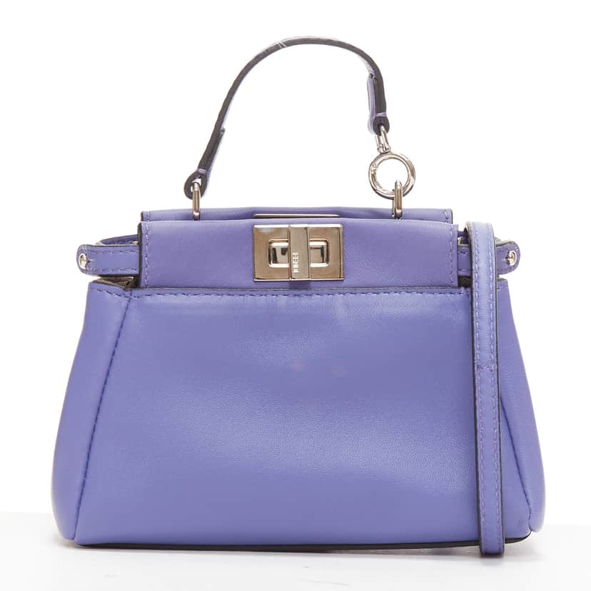 Fendi Peekaboo Micro Purple Leather Good condition - Front View