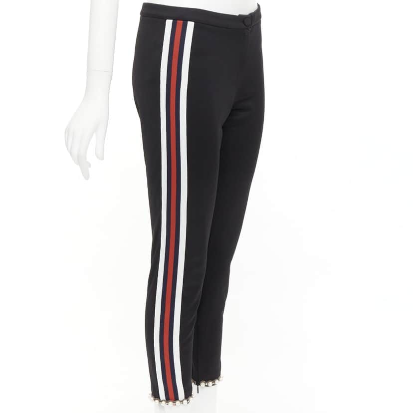 Gucci Trimmed Jogger Pants Black Polyester Never worn - Front View