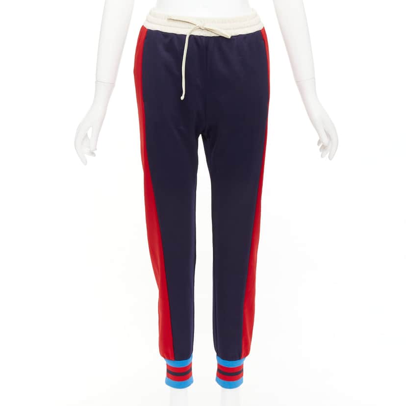 Gucci Colorblock Sweatpants Navy Polyester Never worn - Front View