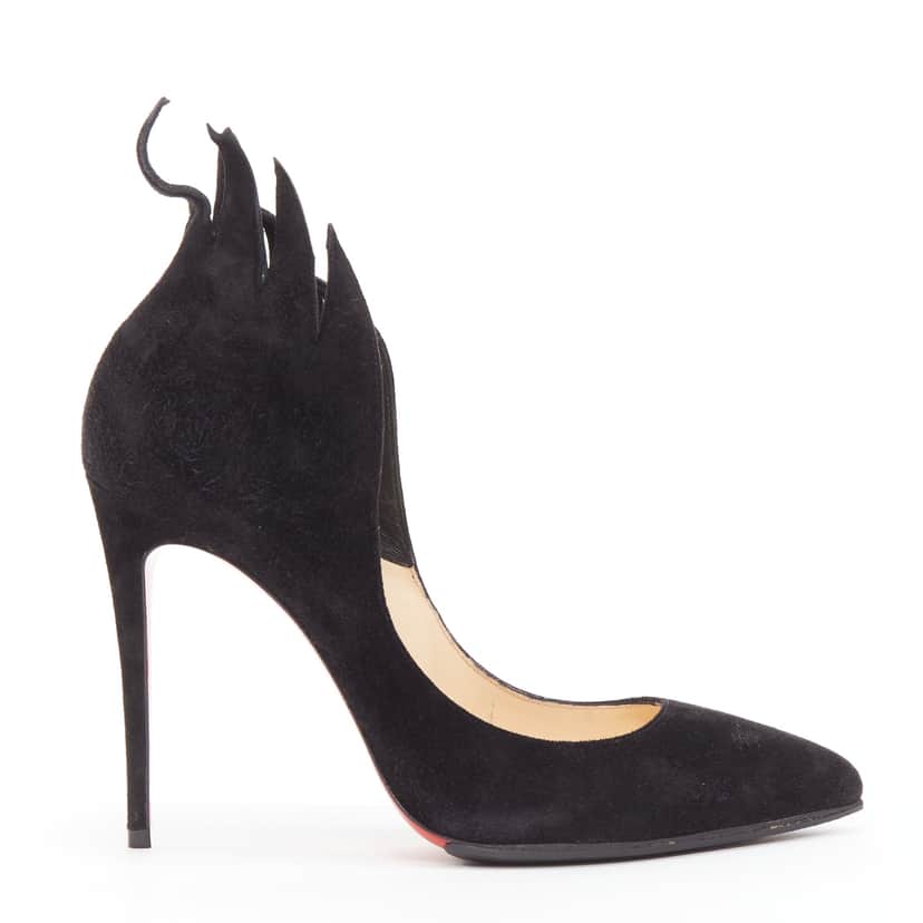Christian Louboutin Victorina Flame Black Suede Very good condition - Front View