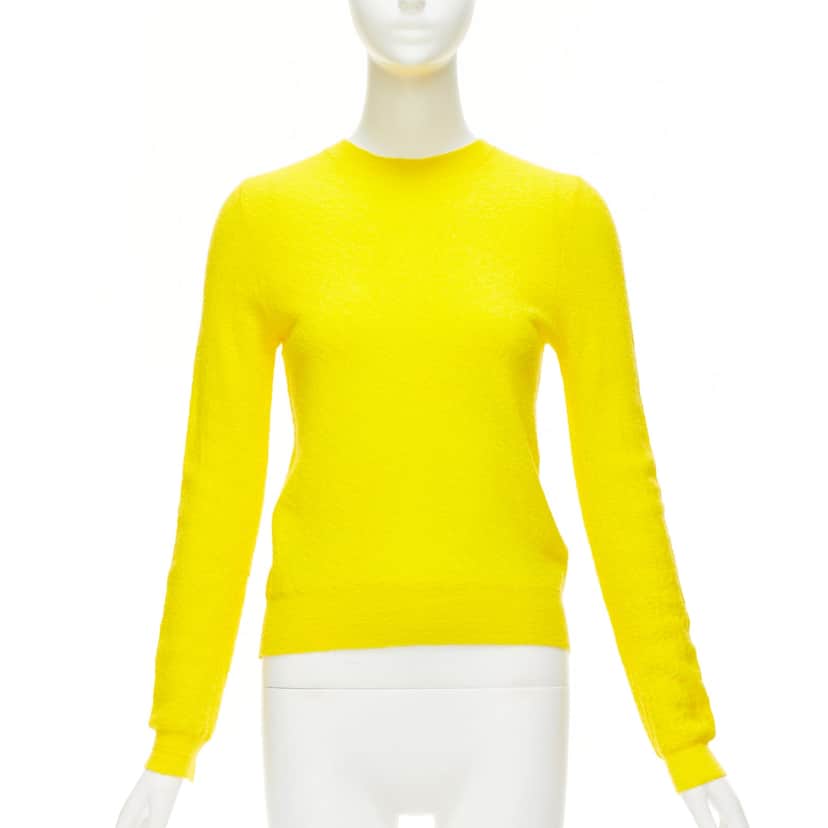 Celine Yellow Crew Neck Sweater Yellow Wool Never worn - Front View