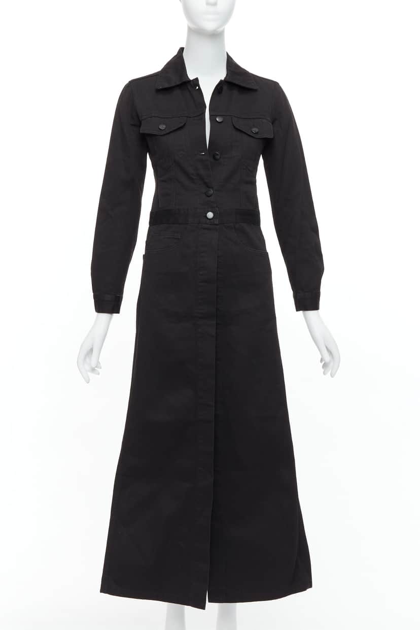 Maison Martin Margiela Carpenter Midi Dress Black Cotton Good condition - Front View