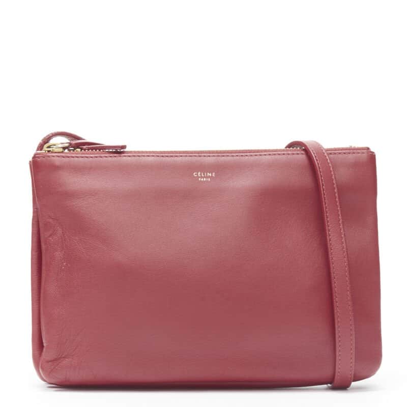 Celine Monica Lock Satchel Red Leather Good condition - Front View