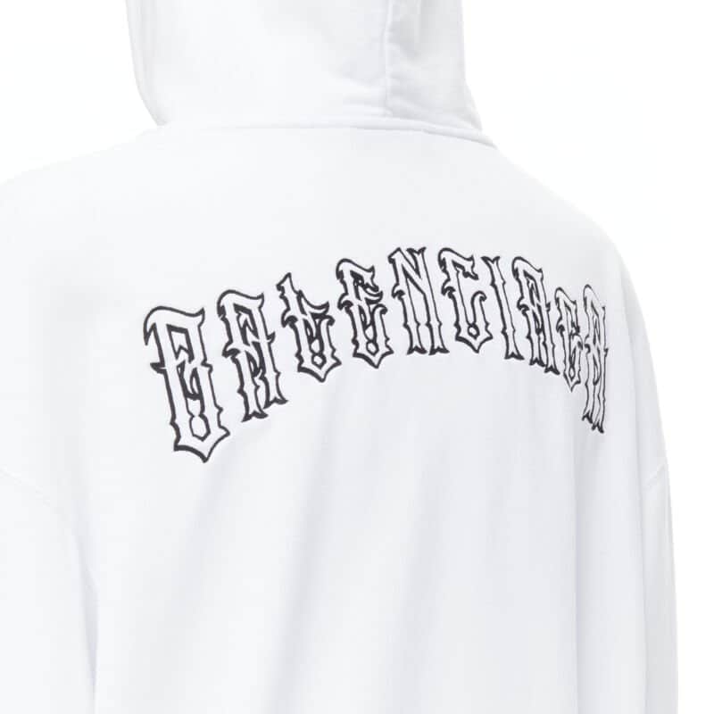 Balenciaga Tattoo Logo Hoodie White Cotton Very good condition - Front View