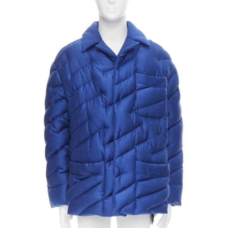 Fendi Blue Logo Puffer Blue Polyester Never worn, with tag - Front View