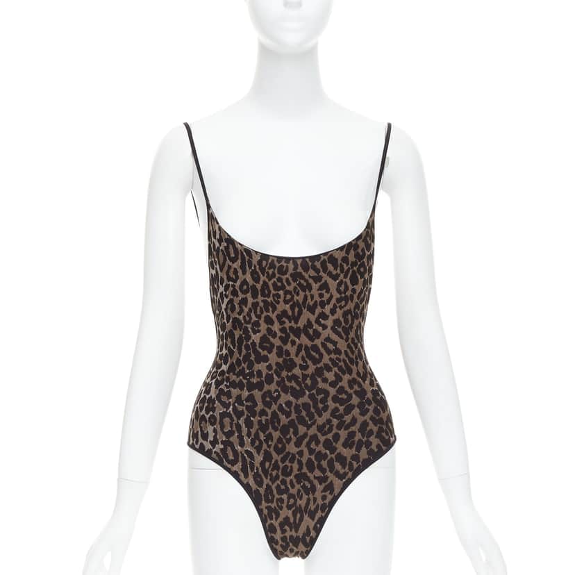 Dolce & Gabbana Leopard Print Swimsuit Brown Never worn - Front View