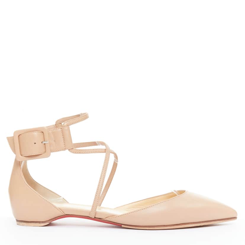 Christian Louboutin Suzanna D'Orsay Beige Leather Very good condition - Front View