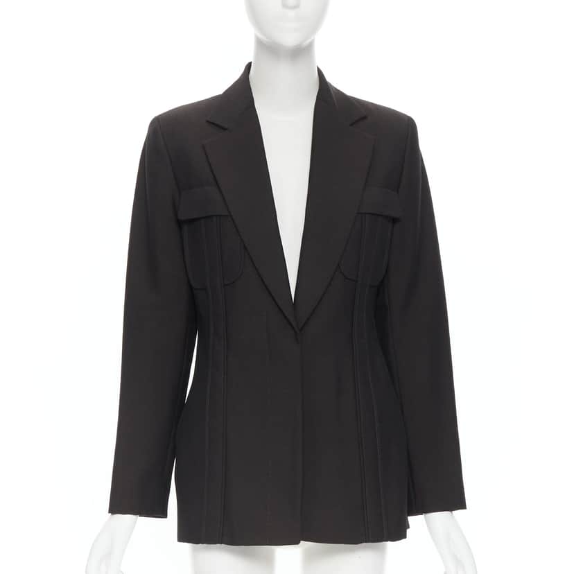 Gucci Military blazer suit Brown Wool Very good condition - Front View