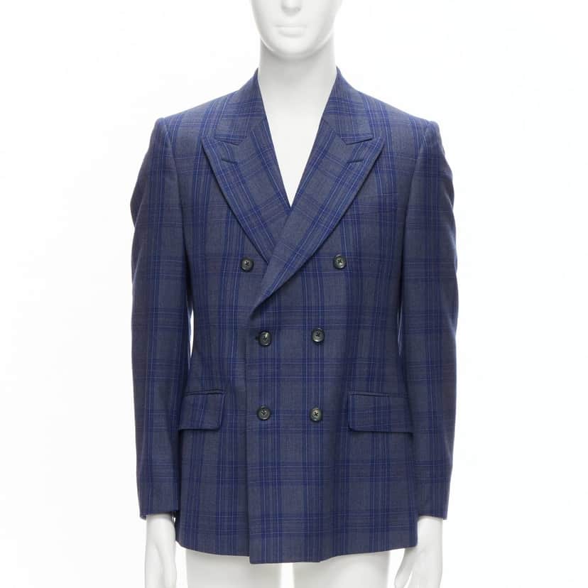 Alexander Mcqueen Double Breasted Blazer Blue Wool Never worn - Front View