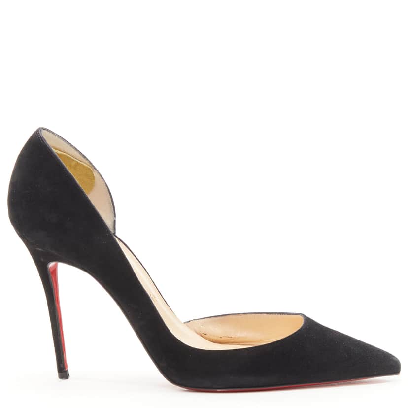 Christian Louboutin Iriza 100 Black Suede Very good condition - Front View