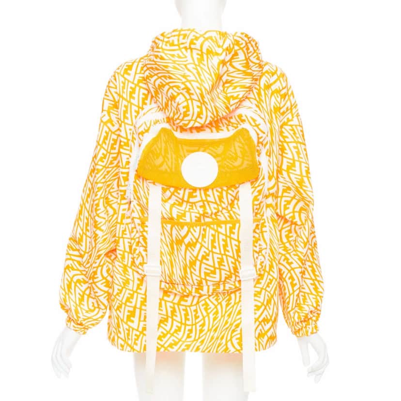 Fendi Yellow Swirl Print Windbreaker Yellow Polyamide Very good condition - Front View