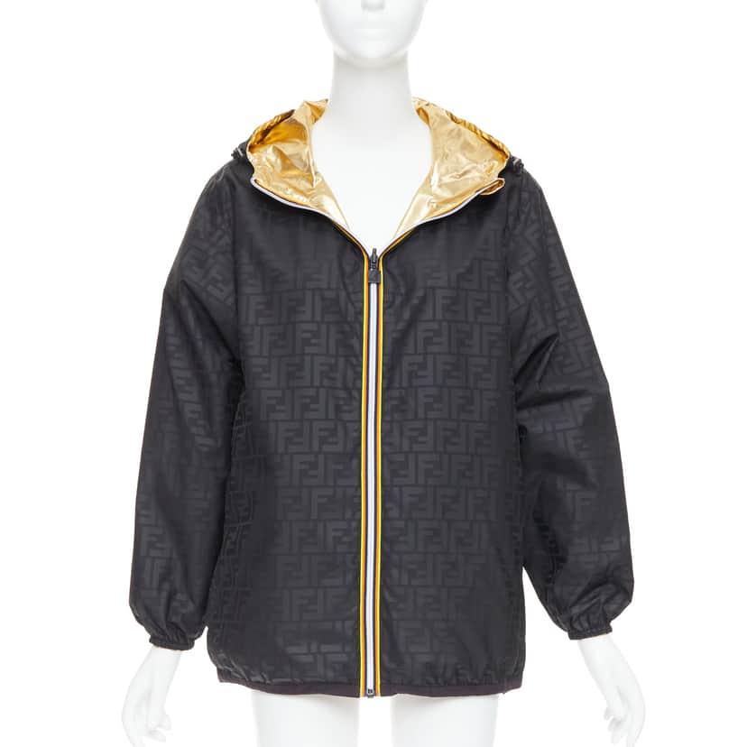 Fendi Gold FF Windbreaker Gold Polyester Very good condition - Front View