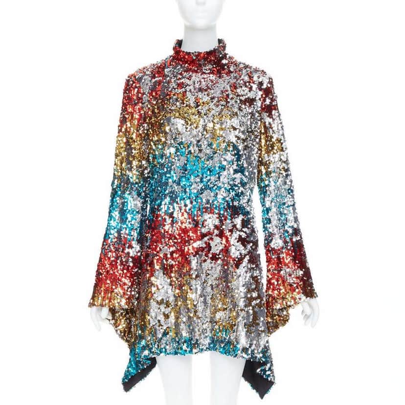Halpern Flip Sequin Dress MultiColor Polyester Never worn, with tag - Front View