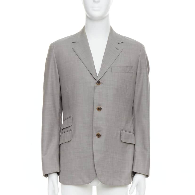 Hermès Wool Pocket Blazer Grey Wool Good condition - Front View