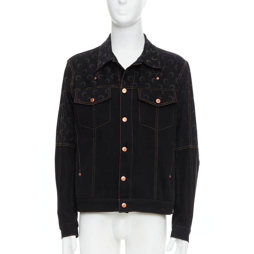 Marine Serre Black Crescent Moon Jacket Black Never worn - Front View