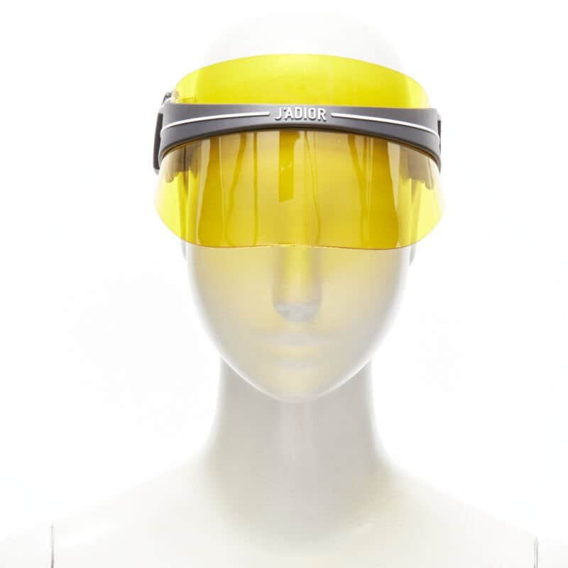 Christian Dior Yellow Visor Hat Yellow Plastic Never worn - Front View