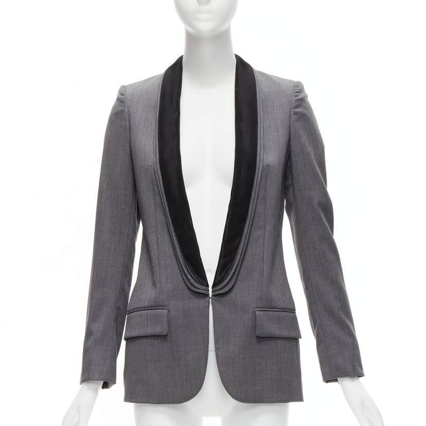Stella Mccartney Grey Triple Layer Blazer Grey Wool Never worn - Front View
