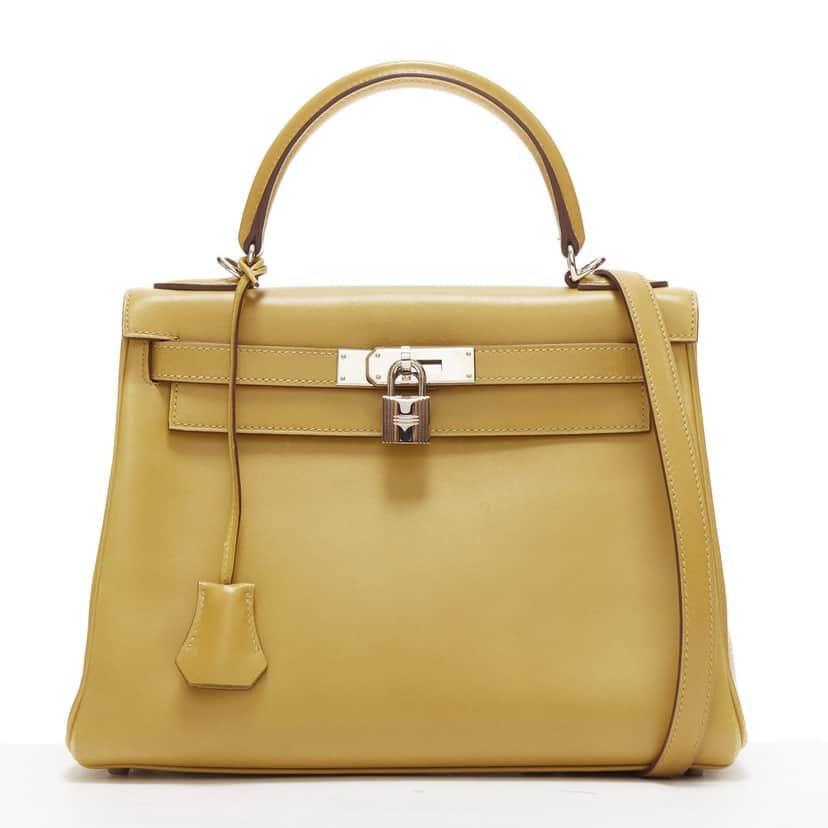 Hermès Kelly 28 Yellow Leather Good condition - Front View