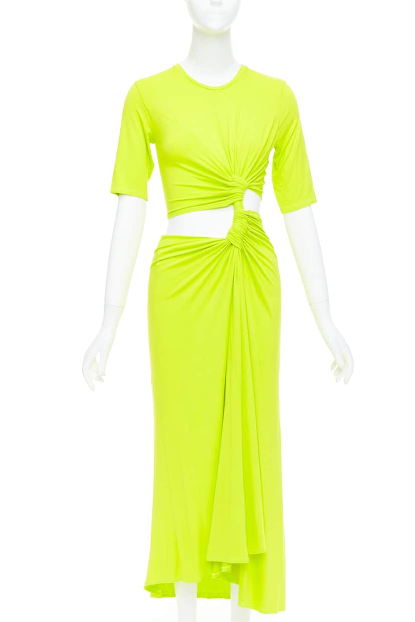 Sid Neigum Twist Draped Dress Green Polyester Very good condition - Front View