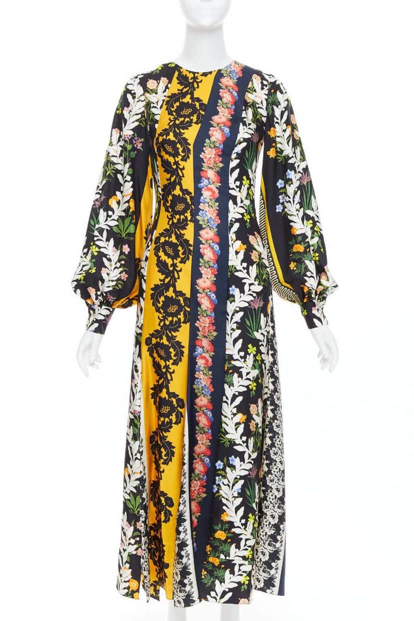 Oscar De La Renta Asymmetric Boho Dress MultiColor Silk Very good condition - Front View