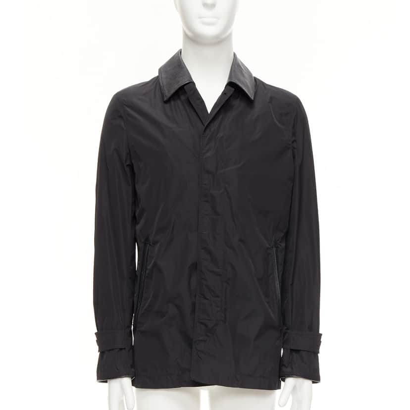 Burberry Black Nylon Trench Coat Black Very good condition - Front View