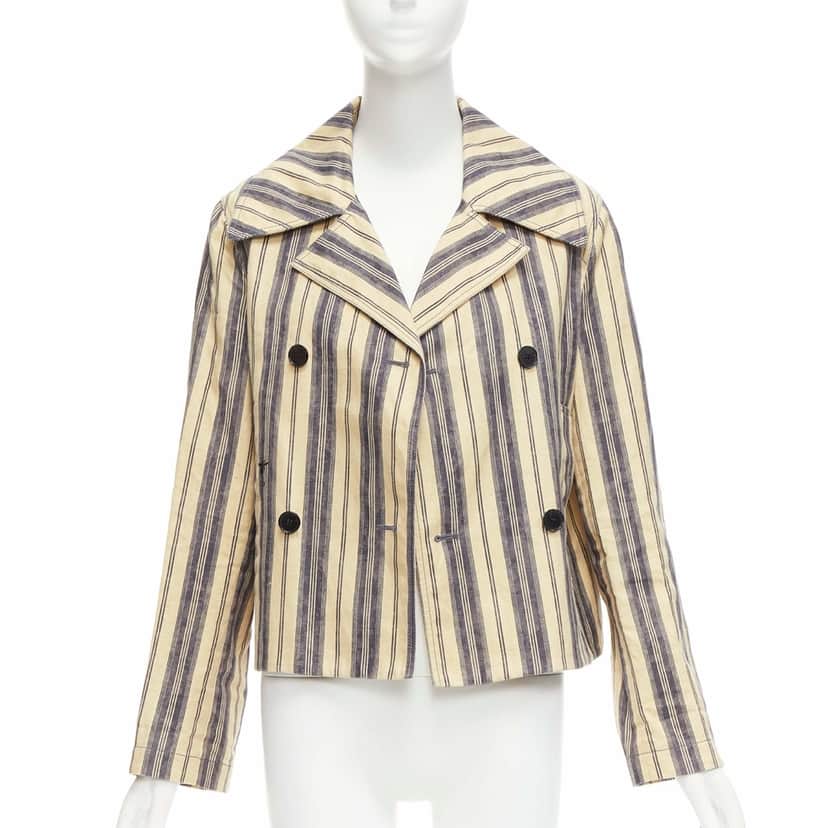 Dior Beige Striped Blazer Beige Linen Very good condition - Front View