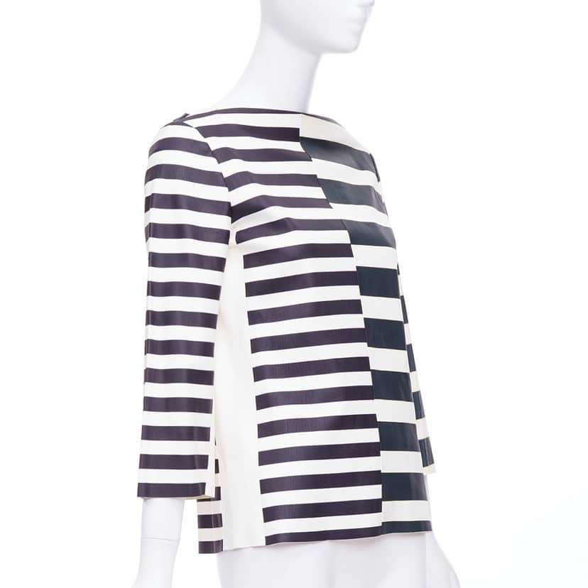 Celine Striped Leather Top Black Leather Good condition - Front View