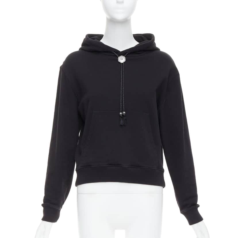 Saint Laurent Cowboy Drawstring Hoodie Black Cotton Very good condition - Front View