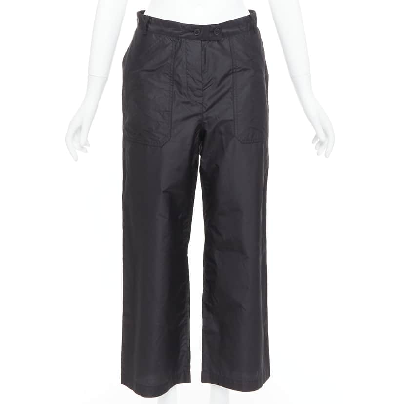 Dior Wide Cargo Pants Black Silk Never worn - Front View