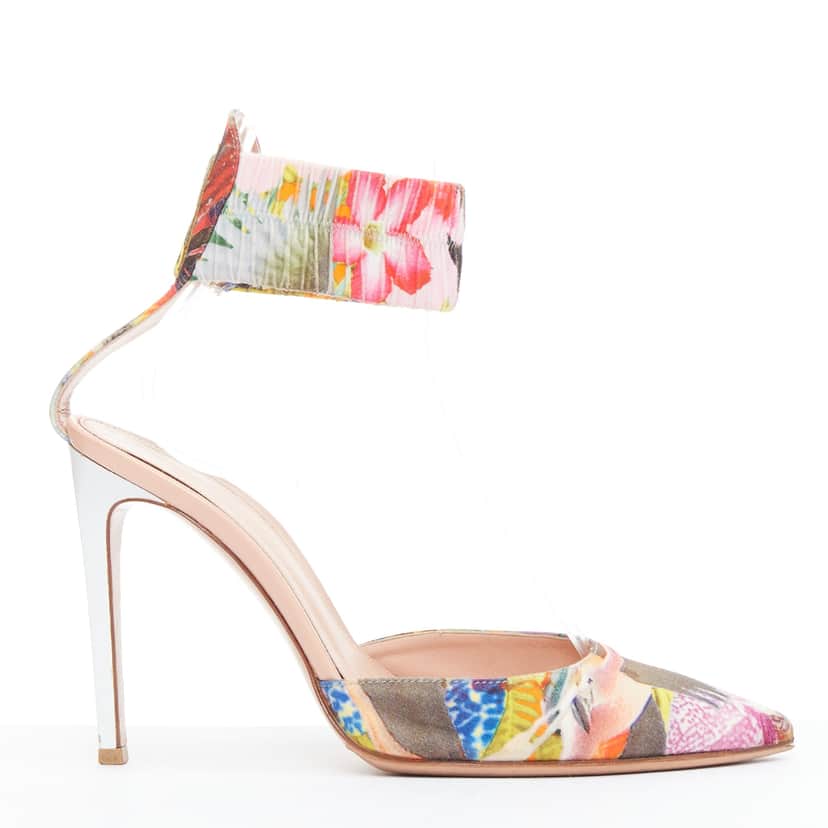 Gianvito Rossi Floral Cuff Pumps MultiColor Good condition - Front View