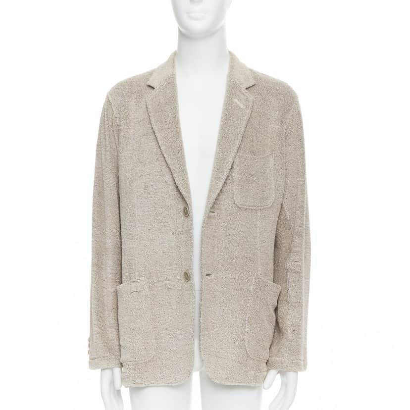 Yohji Yamamoto Beige Jersey Blazer Beige Linen Very good condition - Front View